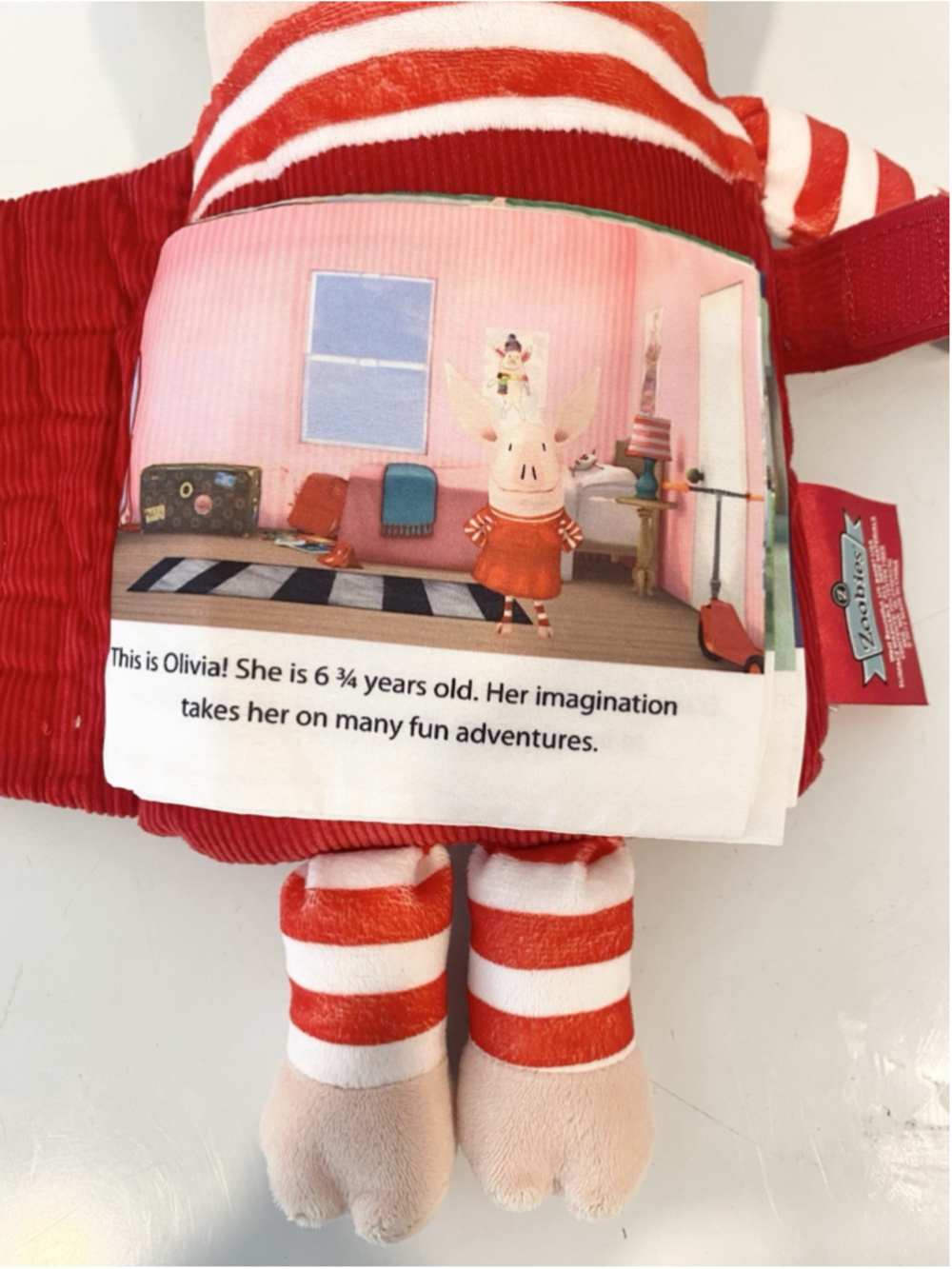 Zoobies Olivia the Pig Book Buddies Plush 2012 Cloth Storybook 16” Doll - Picture 5 of 7